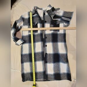 Womans Blue, Black and White Plaid Shacket